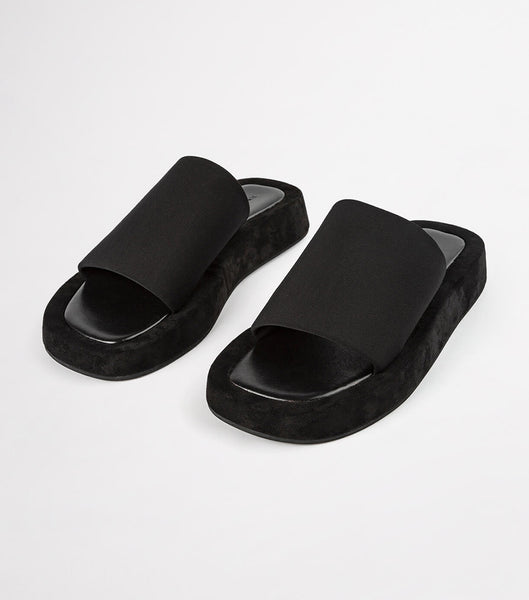 Tony Bianco Isabel Black Magic 1.5cm Slides Black | ZMYMJ21966