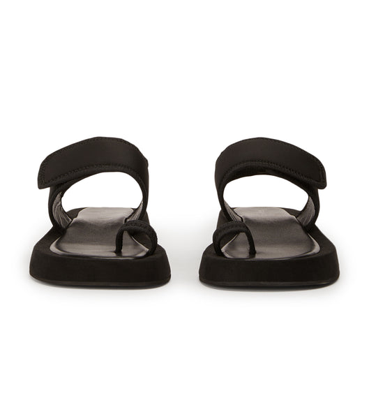 Tony Bianco Iso Black Neoprene 3.5cm Flat Sandals Black | GMYEC70324