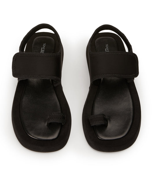 Tony Bianco Iso Black Neoprene 3.5cm Sandals Black | FMYHY73055