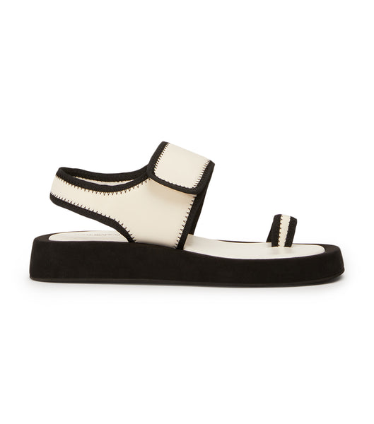 Tony Bianco Iso White/Black Neoprene 3.5cm Sandals White / Black | MYDYB88618