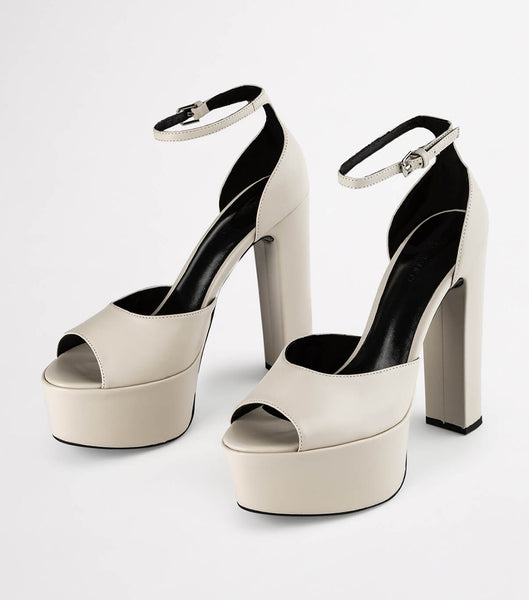 Tony Bianco Jayze Vanilla Nappa 14cm Platform Shoes White / Black | MYIIZ60551