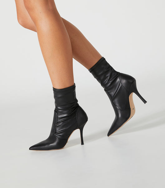 Tony Bianco Kartia Black Nappa/Black Venezia 9.5cm Stiletto Boots Black | EMYVG89053