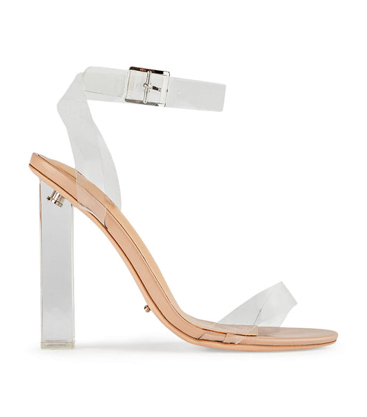 Tony Bianco Kiki Clear Vinylite/Skin Capretto 11cm Block Heels Skin Color | MMYHR76806