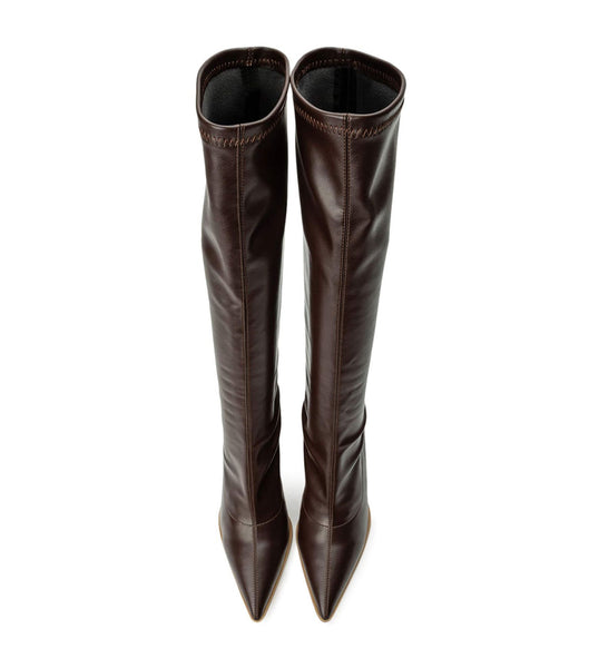 Tony Bianco Knight Choc Venezia 9.5cm Heeled Boots Chocolate | AMYDF37445