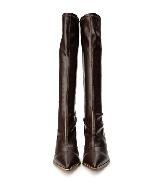 Tony Bianco Knight Choc Venezia 9.5cm Knee High Boots Chocolate | XMYBH23447