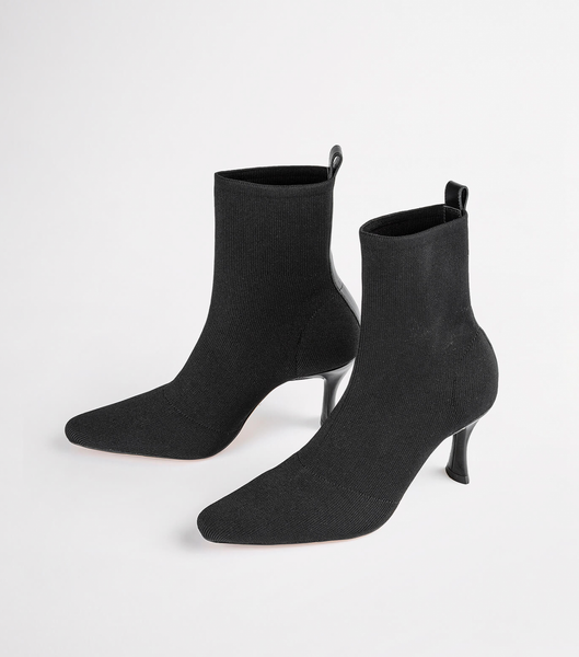 Tony Bianco Kossam Black Knit 8cm Ankle Boots Black | GMYEC24574