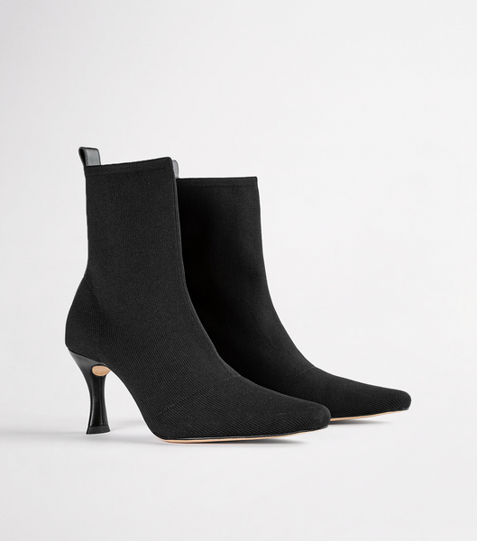 Tony Bianco Kossam Black Knit 8cm Ankle Boots Black | GMYEC24574