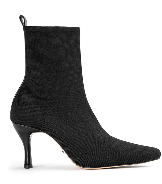 Tony Bianco Kossam Black Knit 8cm Heeled Boots Black | MYEGJ71735