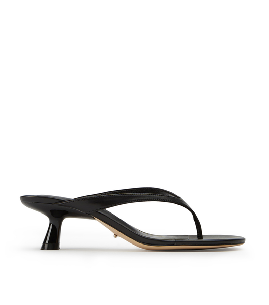 Tony Bianco Krista Black Nappa 5cm Thong Sandals Black | QMYWA28769