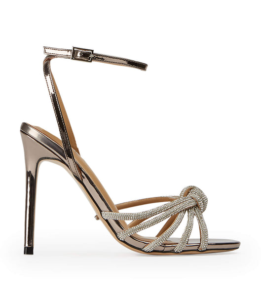 Tony Bianco Kyla Gunmetal Shine 11cm Strappy Heels Grey | MMYHR98106