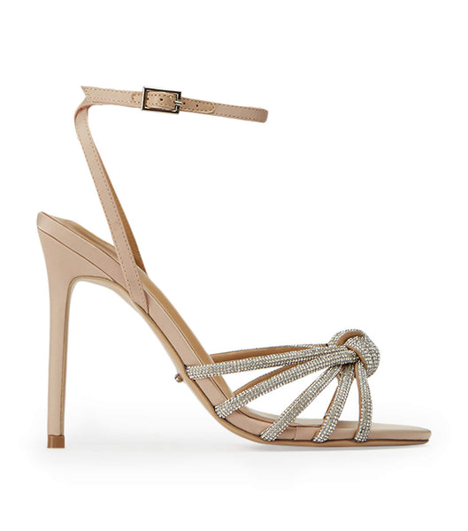 Tony Bianco Kyla Nude Satin 11cm Strappy Heels Beige | MYXMI58997