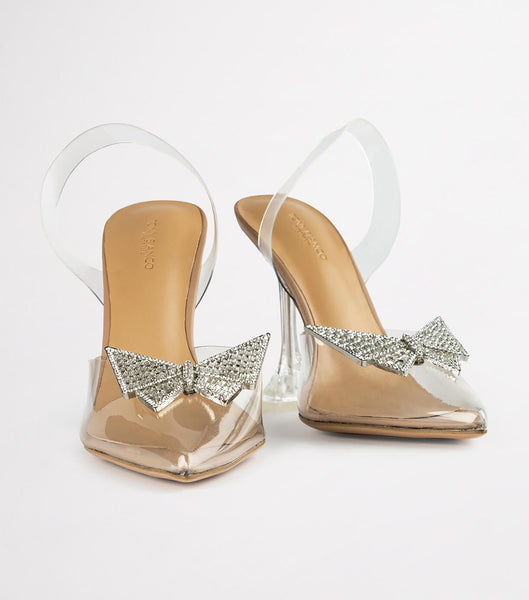 Tony Bianco Laos Clear Vinylite 10.3cm Court Shoes Silver | UMYTG16513