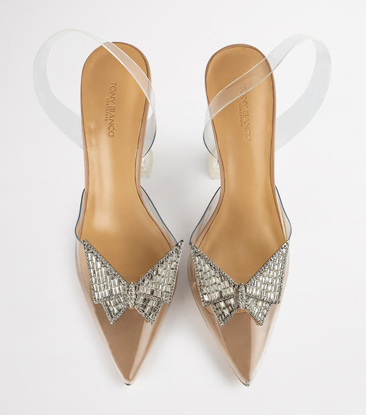 Tony Bianco Laos Clear Vinylite 10.3cm Stiletto Heels Silver | LMYSX19150