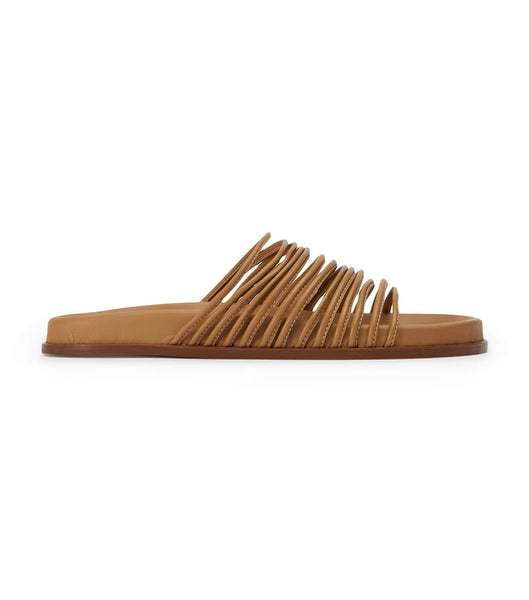 Tony Bianco Libi Biscuit Nappa Slides Brown | MYXBR49068