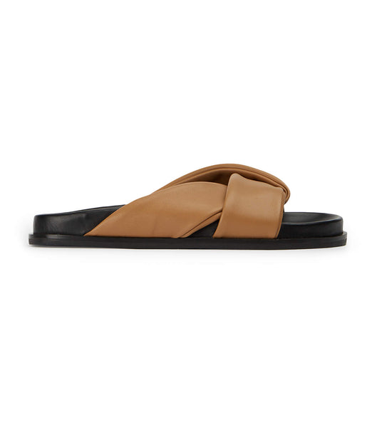 Tony Bianco Lora Biscuit Nappa 1.5cm Sandals Brown | MYQAV25898