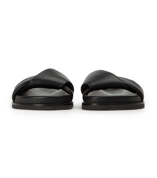 Tony Bianco Lora Black Nappa 1.5cm Sandals Black | MYNZX67091