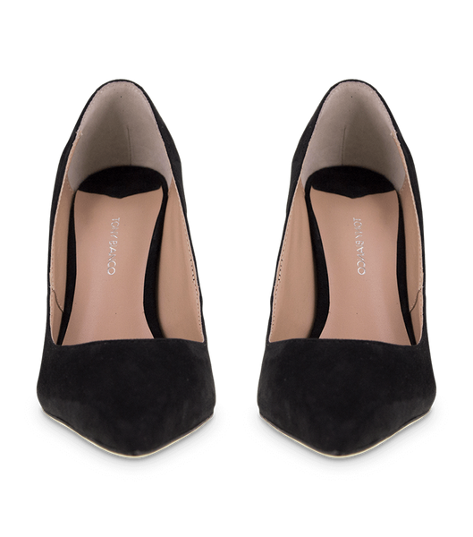 Tony Bianco Lotus Black Kid Suede 10.3cm Event Heels Black | MYNZX91705