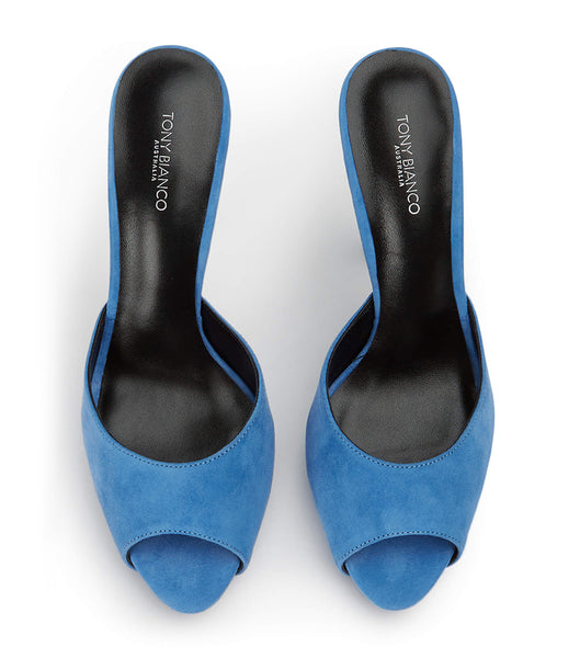 Tony Bianco Love Blue Suede 12cm Platform Shoes Blue | XMYBH75230