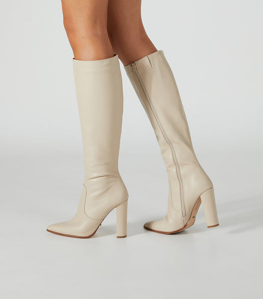 Tony Bianco Lucille Vanilla Venice 10.3cm Knee High Boots Light Yellow | GMYUC85659