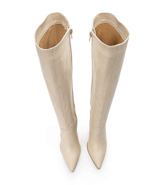 Tony Bianco Lucille Vanilla Venice 10.3cm Knee High Boots Light Yellow | GMYUC85659