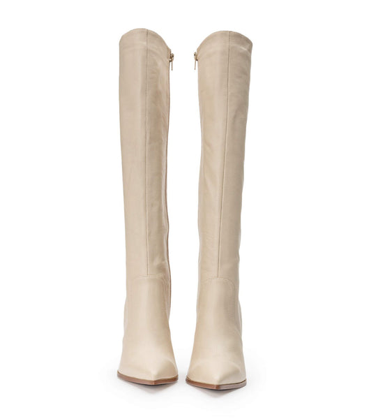 Tony Bianco Lucille Vanilla Venice 10.3cm Knee High Boots Light Yellow | GMYUC85659