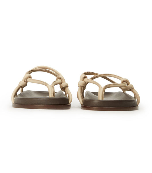 Tony Bianco Luelle Vanilla Nappa Flat Sandals Light Yellow | EMYVG66947