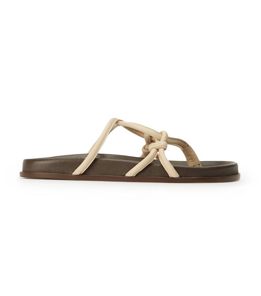 Tony Bianco Luelle Vanilla Nappa Flat Sandals Light Yellow | EMYVG66947