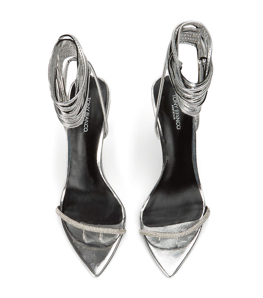 Tony Bianco Makai Silver Foil 10.5cm Stiletto Heels Silver | MMYFT98147