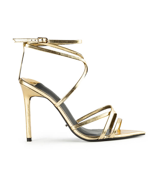 Tony Bianco Marcy Gold Foil 10.5cm Event Heels Gold | AMYDF31578