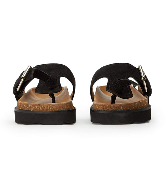 Tony Bianco Marlo Black Suede 3cm Sandals Black | MYZPD52534