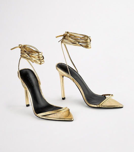 Tony Bianco Millie Gold Foil 10.5cm Event Heels Gold | XMYBH33850