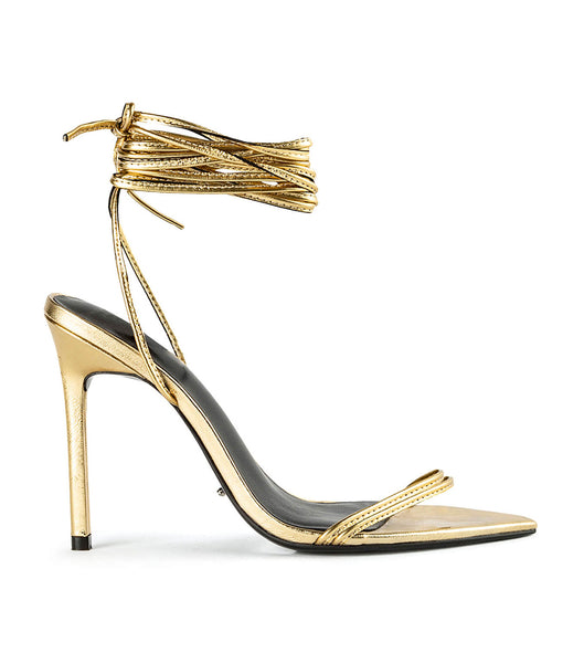 Tony Bianco Millie Gold Foil 10.5cm Event Heels Gold | XMYBH33850