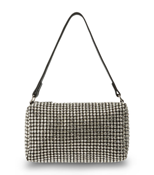 Tony Bianco Moma Clear Crystal Mini Handbags Accessories Silver | MYQAV83153