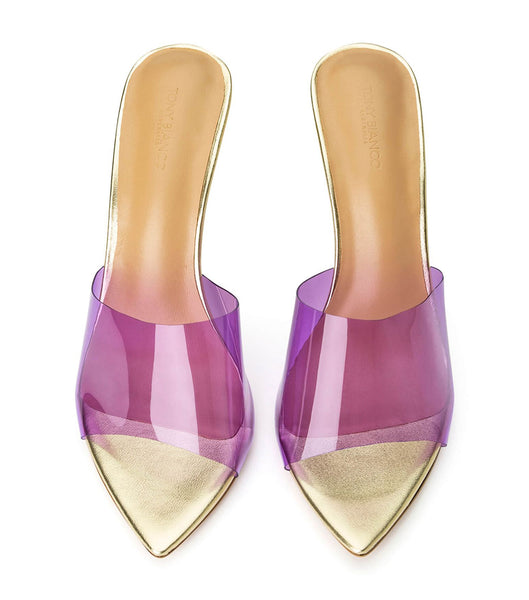 Tony Bianco Mylo Purple Vinylite/Gold 10.5cm Event Heels Purple / Gold | BMYSD32919