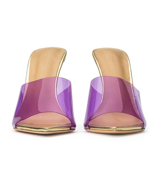 Tony Bianco Mylo Purple Vinylite/Gold 10.5cm Event Heels Purple / Gold | BMYSD32919