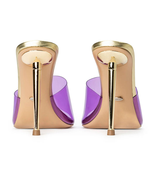 Tony Bianco Mylo Purple Vinylite/Gold 10.5cm Event Heels Purple / Gold | BMYSD32919