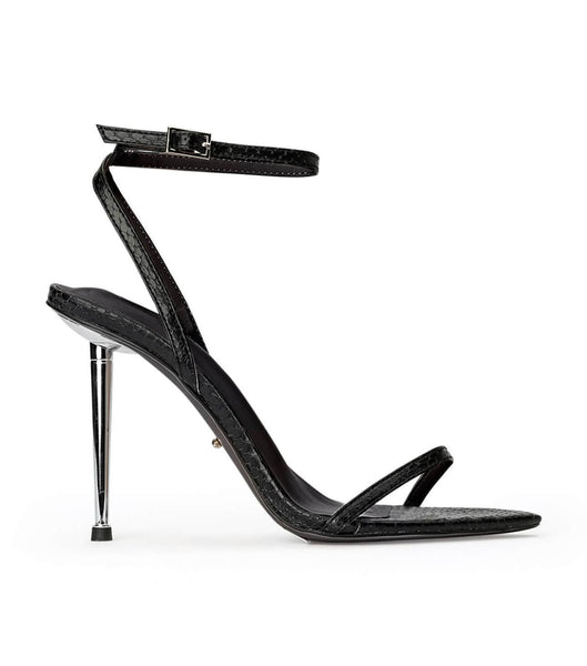 Tony Bianco Myra Black Snake 10.5cm Bridal Heels Black / Snake | QMYUV55194