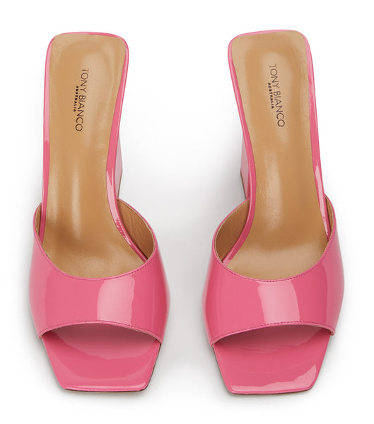 Tony Bianco Naja Flamingo Patent 10.5cm Block Heels Pink | DMYKV71403