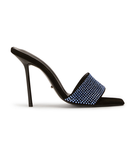 Tony Bianco Naomi Blue Crystal/Black Suede 10.5cm Event Heels Blue / Black | FMYUI49488