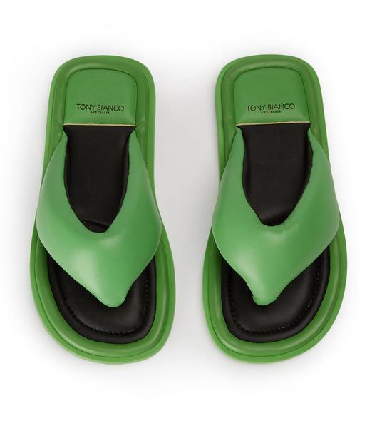 Tony Bianco Nikki Acid Green Thong Sandals Green | LMYSX40056