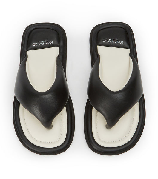 Tony Bianco Nikki Black Nappa Slides Black | XMYGW37461