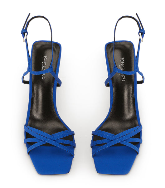 Tony Bianco Nomad Azure Crepe 10.5cm Event Heels Azure | GMYEC64975