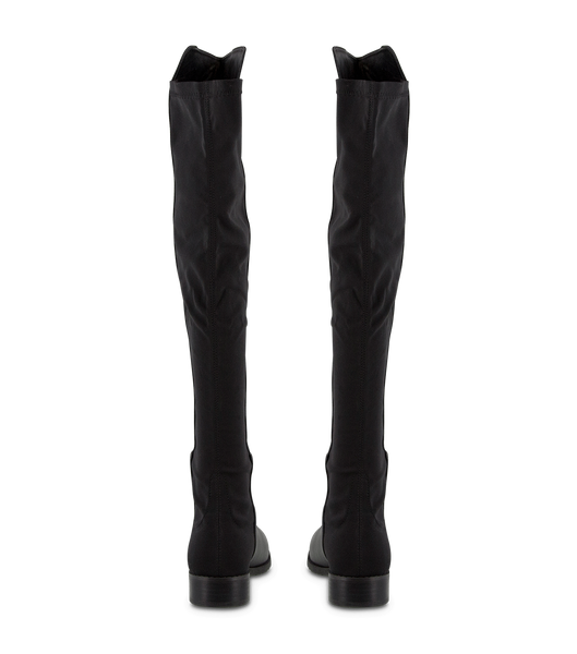 Tony Bianco Panache Black Luxe/Black Micro Stretch 3cm Knee High Boots Black | YMYGT33097