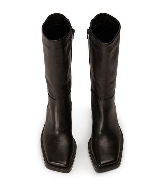 Tony Bianco Prestige Black Como 8cm Mid Calf Boots Black | DMYVO87590