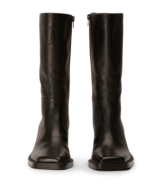 Tony Bianco Prestige Black Como 8cm Mid Calf Boots Black | DMYVO87590