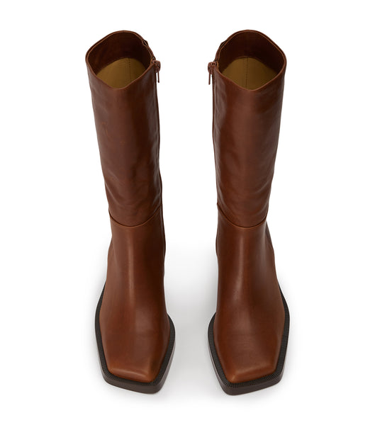 Tony Bianco Prestige Cognac 8cm Knee High Boots Brown | YMYGT87655