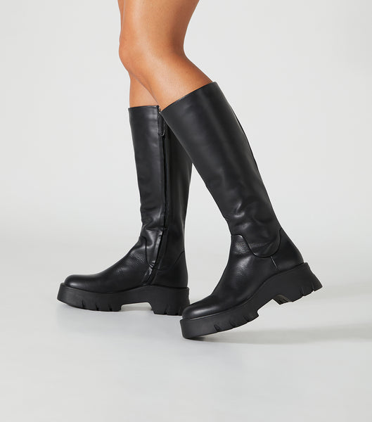 Tony Bianco Rage Black Turin 5.5cm Mid Calf Boots Black | MYNZX63849