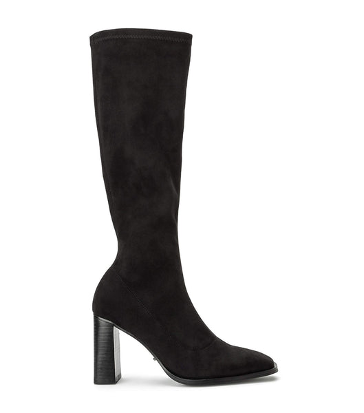 Tony Bianco Renae Black Stretch Suede 8.5cm Knee High Boots Black | TMYWZ31794