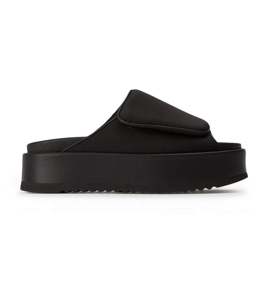 Tony Bianco Roxana Black Scuba 6cm Slides Black | BMYSD89836