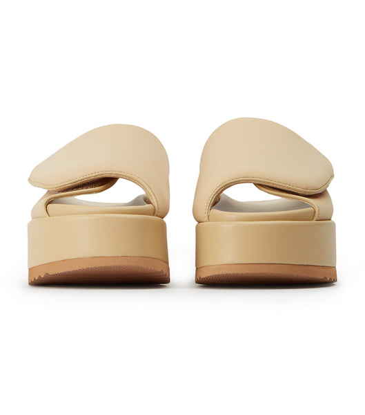 Tony Bianco Roxana Nude Scuba 6cm Slides Beige | GMYUC21837